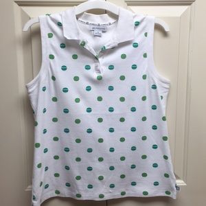 Sleevelesss collared knit shirt